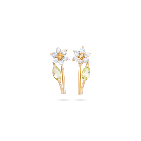 Stone and Strand 14K Yellow Gold Pick A Daisy Gemstone Studs Front Image