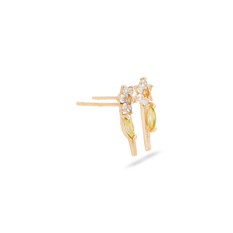 Stone and Strand 14K Yellow Gold Pick A Daisy Gemstone Studs Side Image