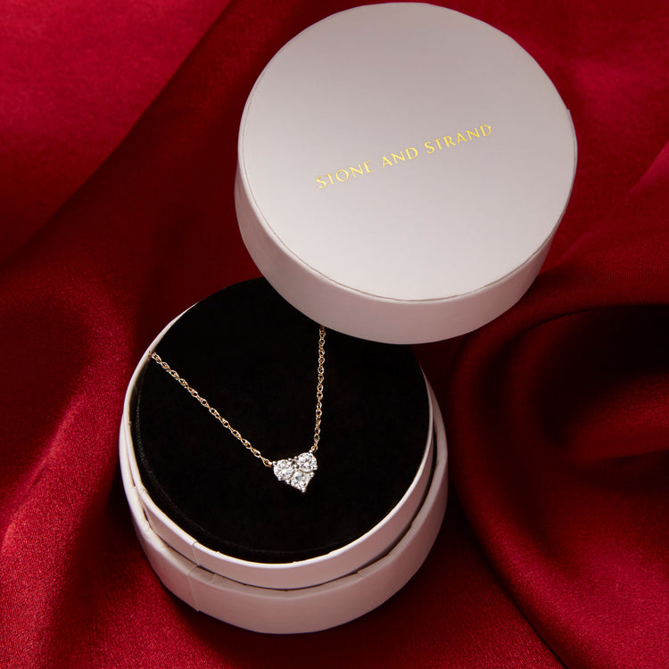 Still life image of Piece Of My Heart Diamond Necklace with Stone and Strand gift box