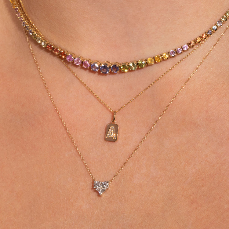 Image of 10K Yellow Gold Piece Of My Heart Necklace with Stone and Strand Necklaces