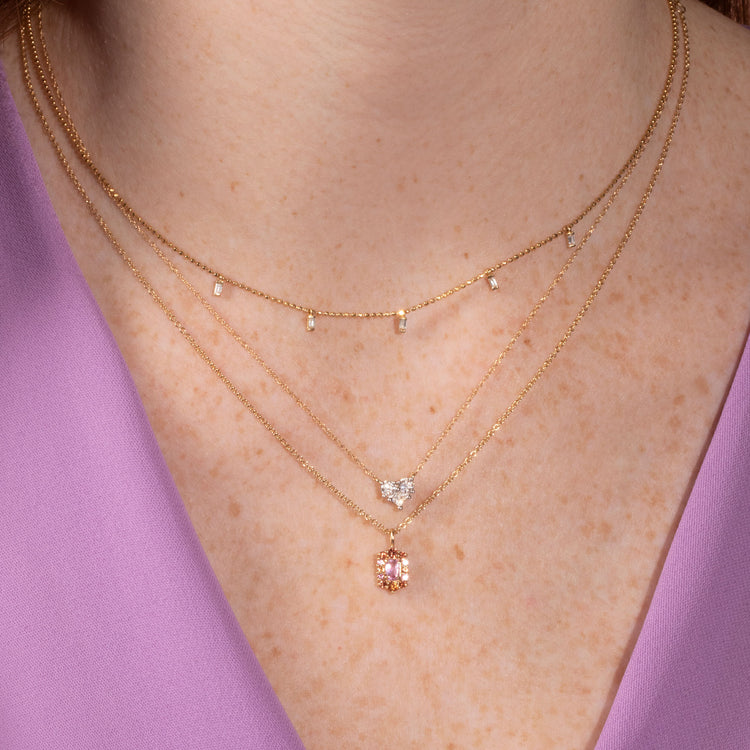 Image of 10K Yellow Gold Piece Of My Heart Necklace with Stone and Strand Necklaces