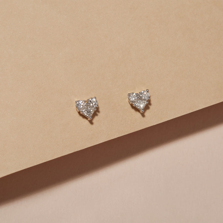Stone and Strand 10K Yellow Gold Piece of My Heart Studs Editorial Image