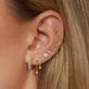 Image of 10K Yellow Gold Piece of My Heart Studs with Stone and Strand Earrings