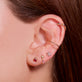 Image of 10K Yellow Gold Pink Power Stud with Stone and Strand Earrings
