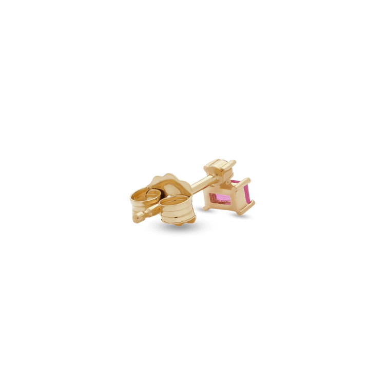 Stone and Strand 10K Yellow Gold Pink Power Ruby and Pink Sapphire Stud Rear Image