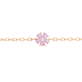 Stone and Strand 10K Yellow Gold Pink Sapphire Flower Bracelet Close Up Image