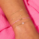 Image of 10K Yellow Gold Pink Sapphire Flower Bracelet with Stone and Strand Bracelets