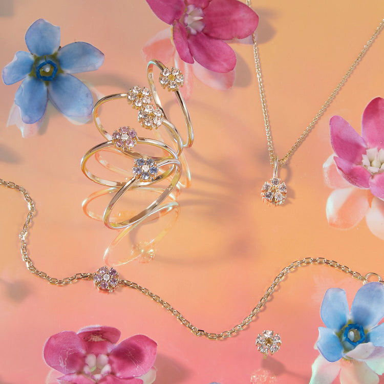 Pink Sapphire Flower Ring