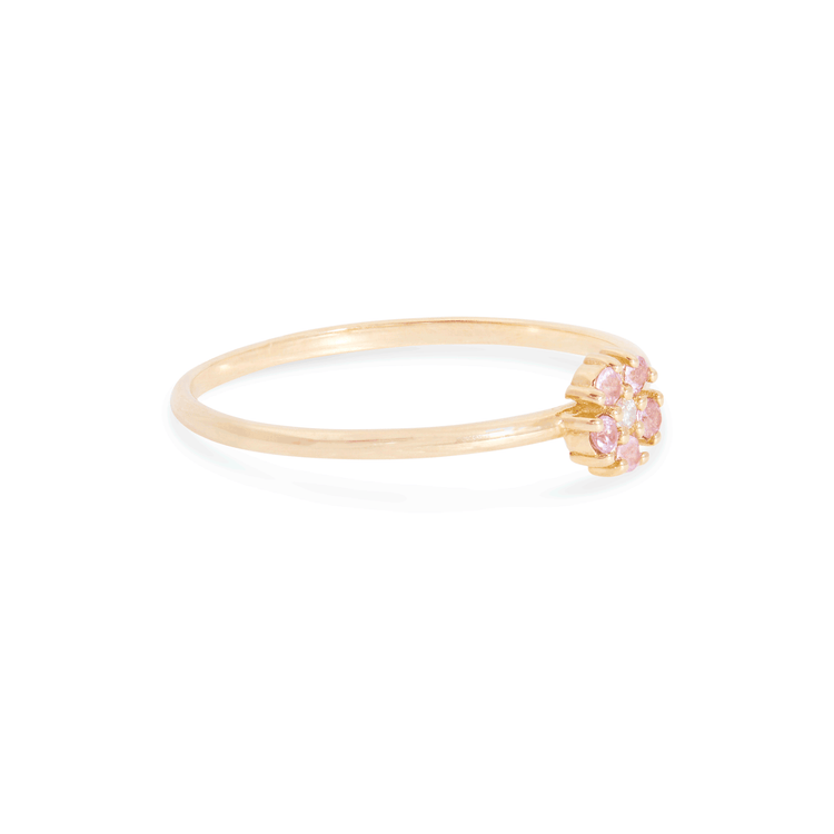 Pink Sapphire Flower Ring