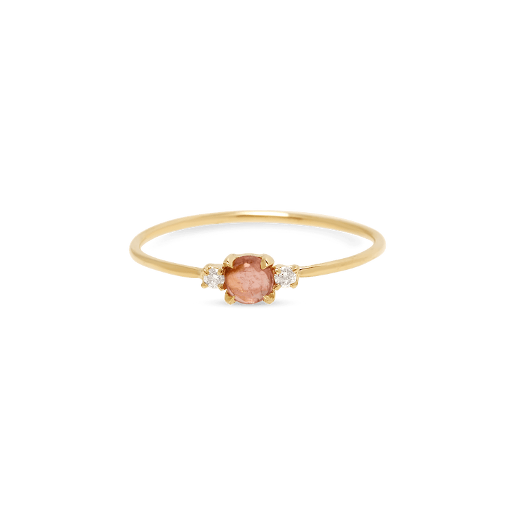 Pink Tourmaline and Diamond Ring