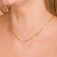 Image of 10K Yellow Gold Pop and Lock Round Diamond Necklace on Models Neck