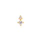 Stone and Strand 14K Yellow Gold Princess and Round Diamond Piercing Earring Front Image