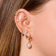 Image of 14K Yellow Gold Princess and Round Diamond Piercing Earring with Stone and Strand Earrings