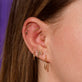 Princess and Round Diamond Piercing Earring