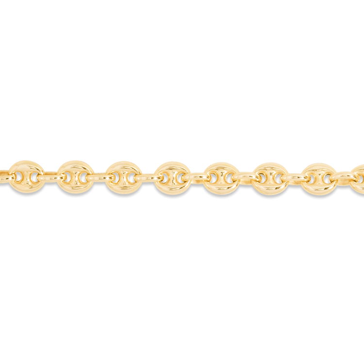 Stone and Strand 10K Yellow Gold Tiny Puffed Maritime Necklace Chain Detail Image