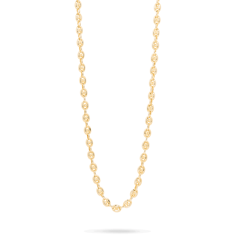 Stone and Strand 10K Yellow Gold Tiny Puffed Maritime Necklace Close Up Image