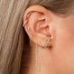 Image of 10K Yellow Gold Medium Pave Diamond Suspender Earring with Stone and Strand Earrings