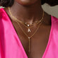 Image of 10K Yellow Gold Pearly Initial Necklace with Stone and Strand Necklaces