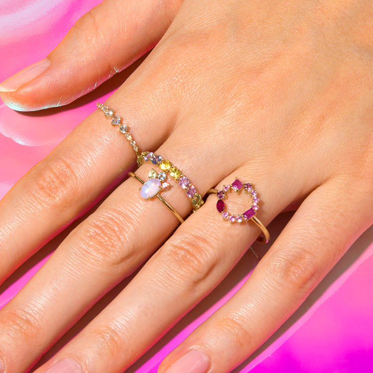 Pink Power Open Circle Ring