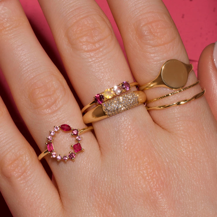 Pink Power Open Circle Ring