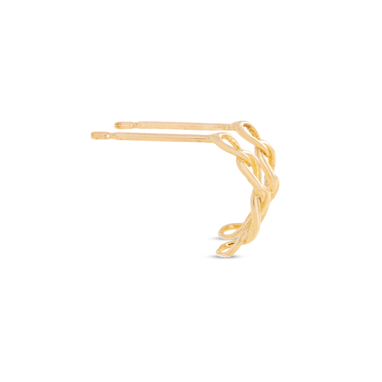 Stone and Strand 10K Yellow Gold Half Chain Huggies Side Image