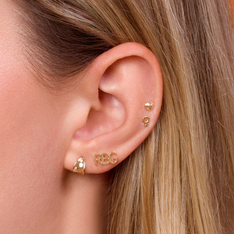 Image of 14K Yellow Gold RBG Earring with Stone and Strand Earrings