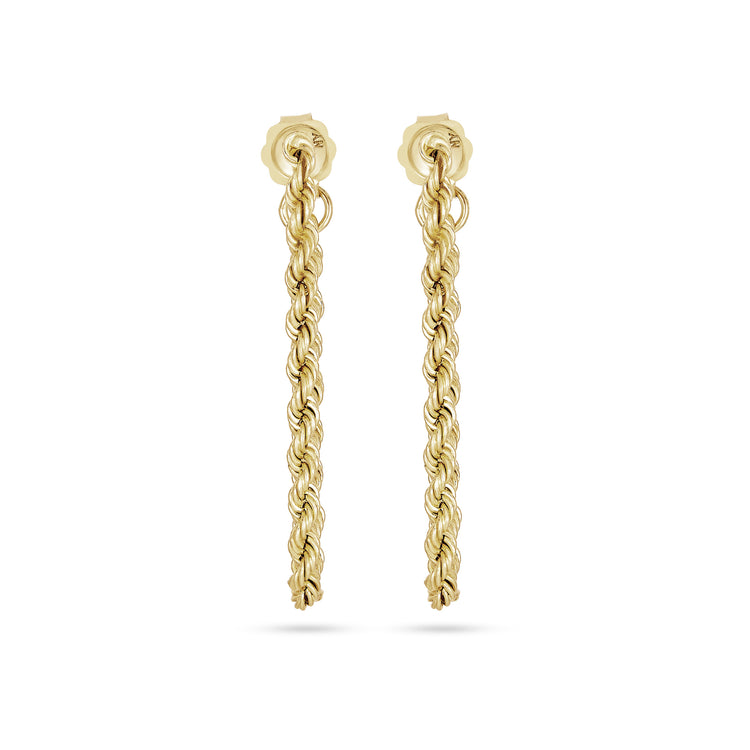 Stone and Strand 10K Yellow Gold Roped Off Front to Back Stud Front Image