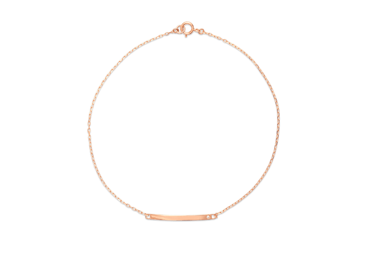 Rose Gold Bar Bracelet with Diamond