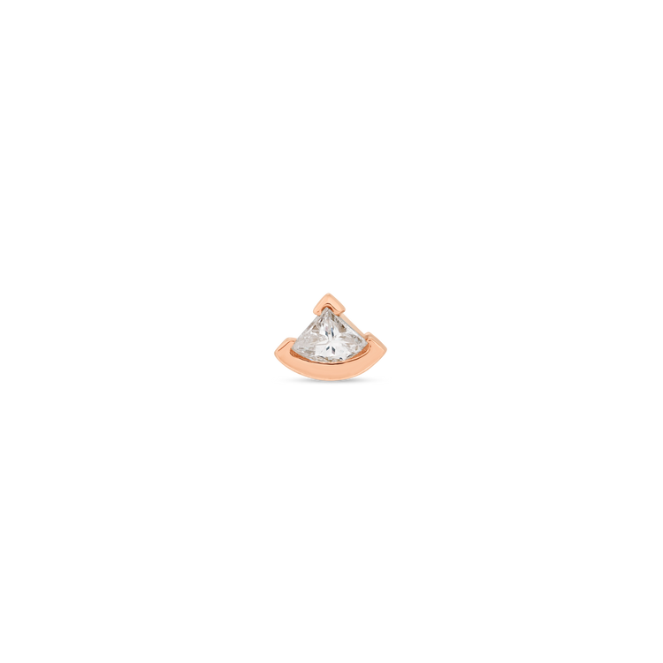 Rose Gold Fan Diamond Stud