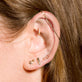 Rose Gold Medium Bar Stud Earring with Diamond