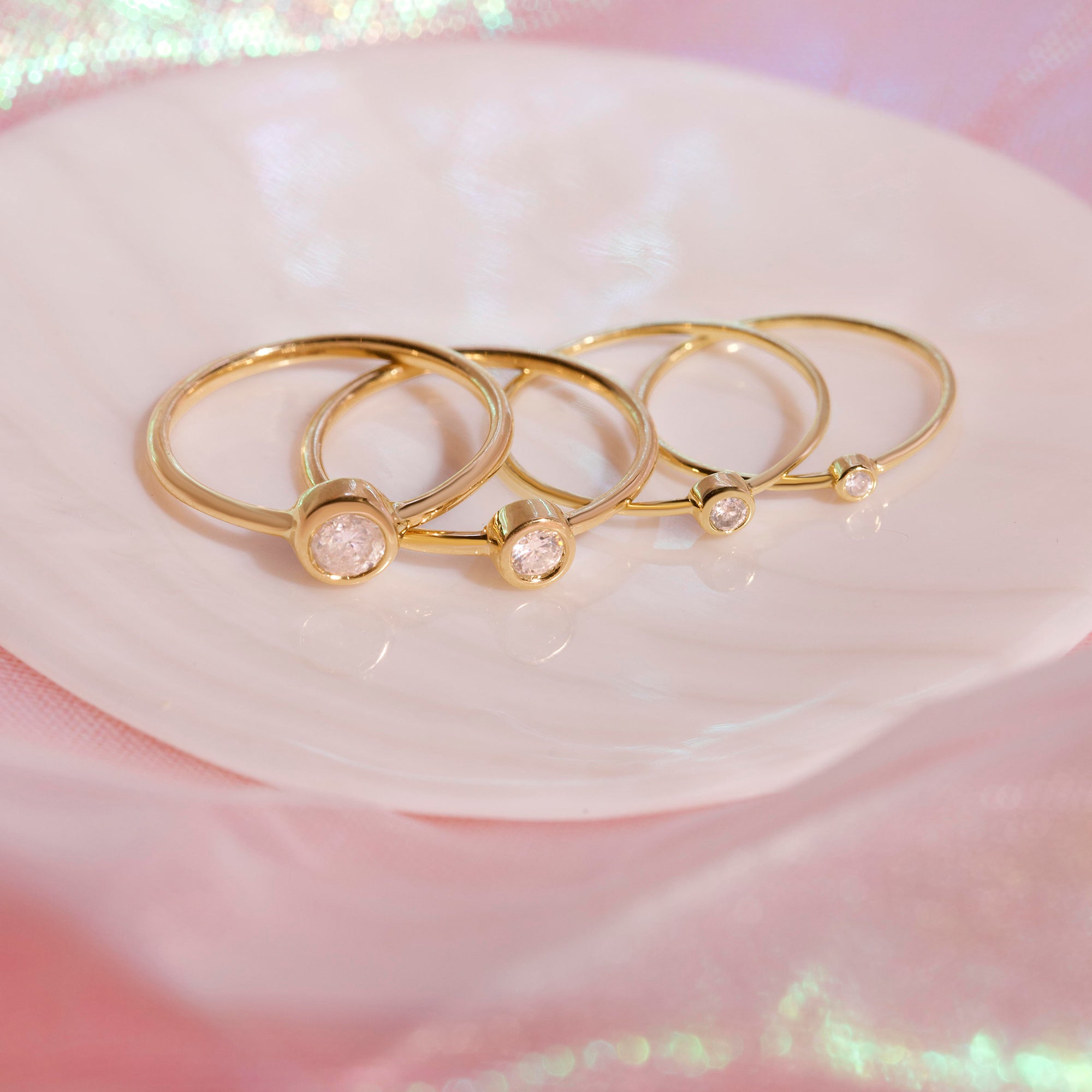 Rose Gold Small Round Diamond Ring – STONE AND STRAND