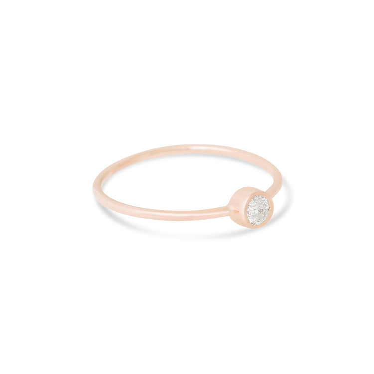 Rose Gold Small Round Diamond Ring