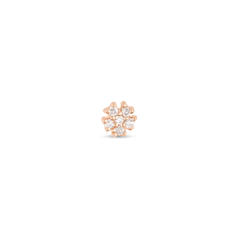 Rose Gold Teeny Diamond Flower Stud