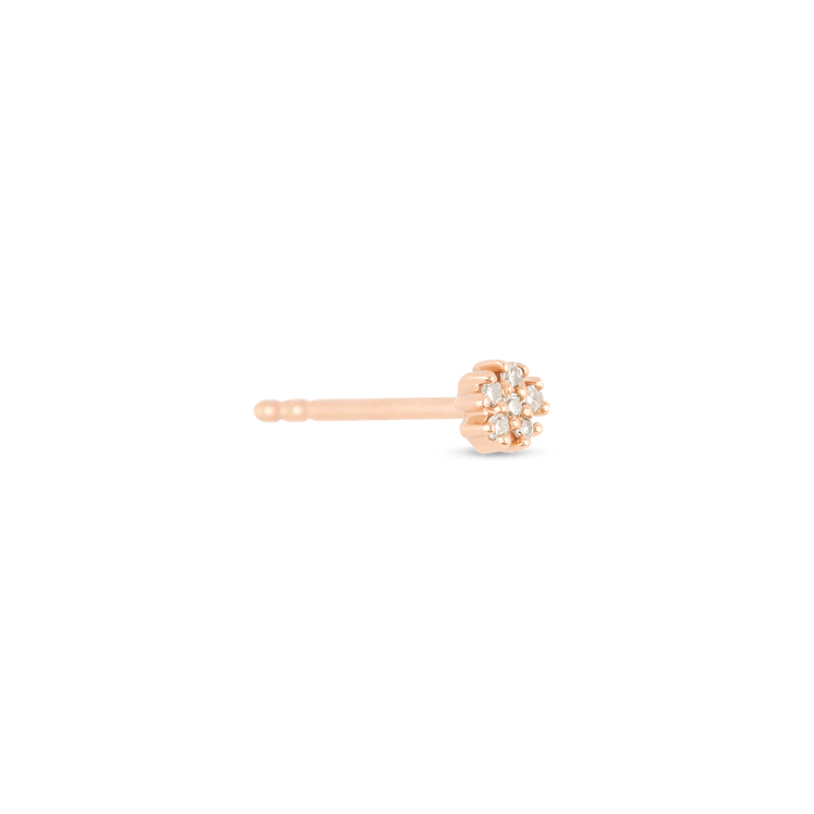 Rose Gold Teeny Diamond Flower Stud