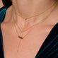 Rose Gold Tiny Horizontal Bar Necklace with Diamond