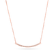 Rose Gold Tiny Pave Diamond Curve Bar Necklace