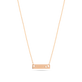Rose Gold Tiny Horizontal Bar Necklace with Diamond