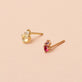 Ruby and Pink Sapphire Prong Stud