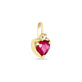 Ruby Diamond Heart Charm