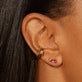 Image of 10K Yellow Gold Ruby Luxe Diamond Studs with Stone and Strand Earrings