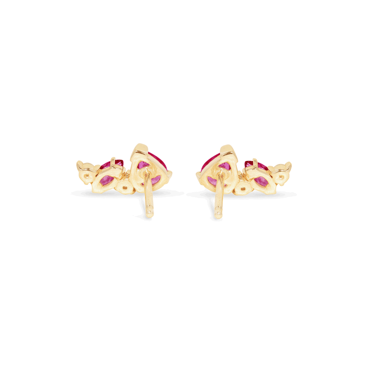 Stone and Strand 10K Yellow Gold Ruby Luxe Diamond Studs Rear Image