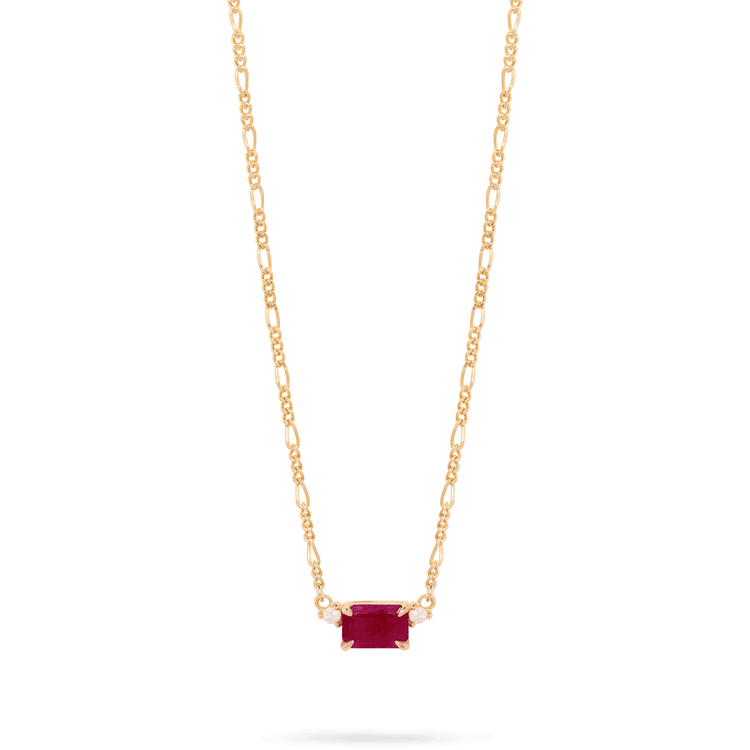 Stone and Strand 10K Yellow Gold Ruby Red Diamond Necklace Image