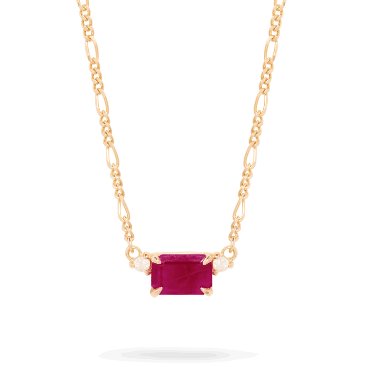 Amazon.com: Large Ruby Necklace Sterling Silver 6 CT Square Diamond Red  Pendant 18k White Gold Plated July Birthstone : Handmade Products