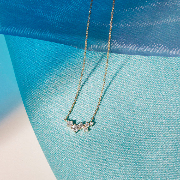 Sapphire Shimmer Cluster Necklace