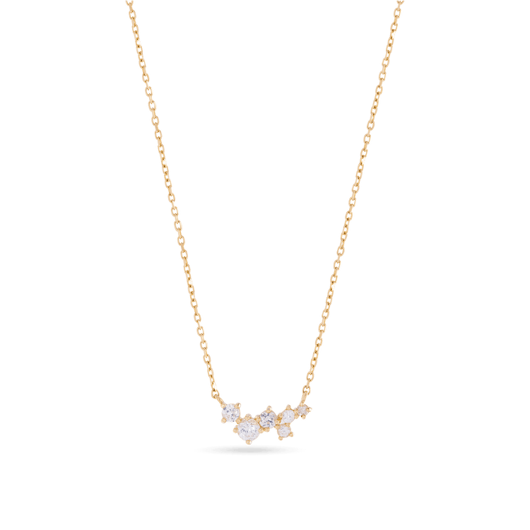 Sapphire Shimmer Cluster Necklace