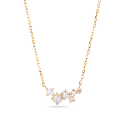 Sapphire Shimmer Cluster Necklace