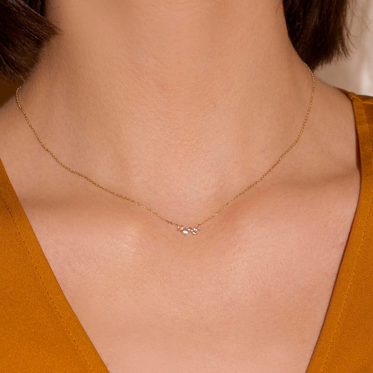 Sapphire Shimmer Cluster Necklace