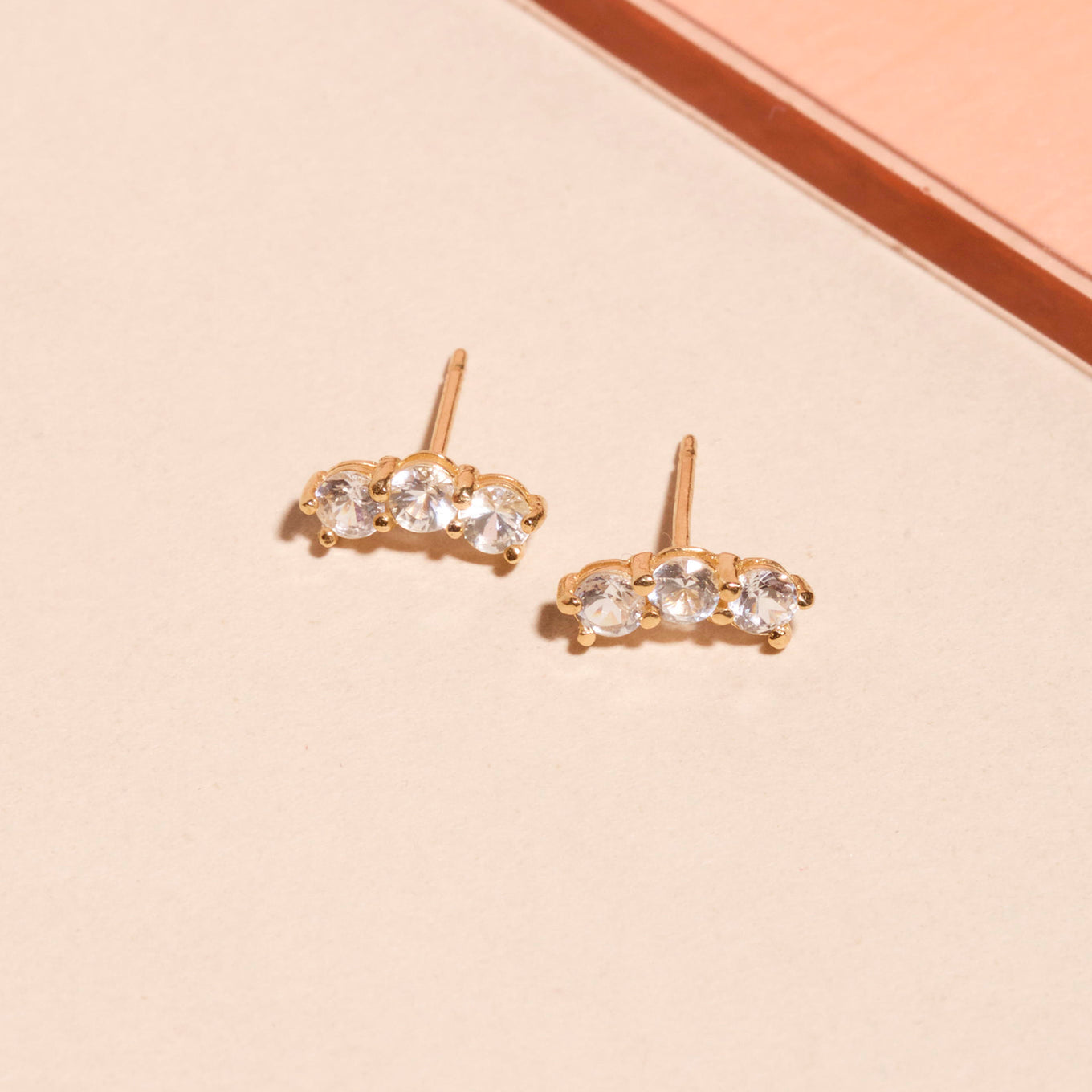 Sapphire Shimmer Curve Studs – STONE AND STRAND
