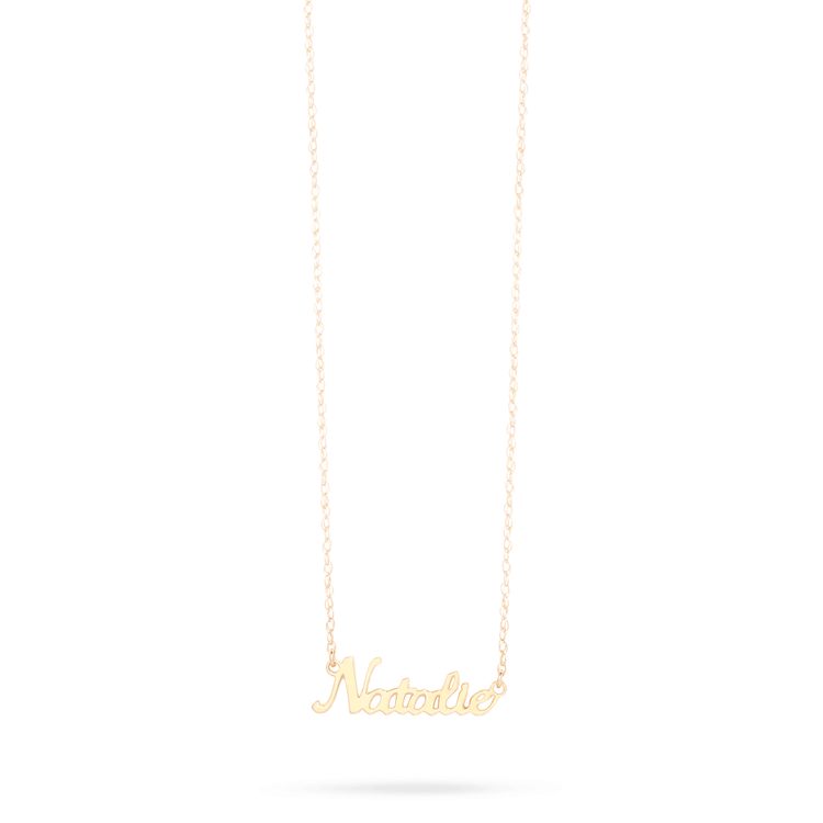 Stone and Strand 14K Yellow Gold Say My Name Script Necklace Image
