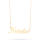 Stone and Strand 14K Yellow Gold Say My Name Script Necklace Close Up Image